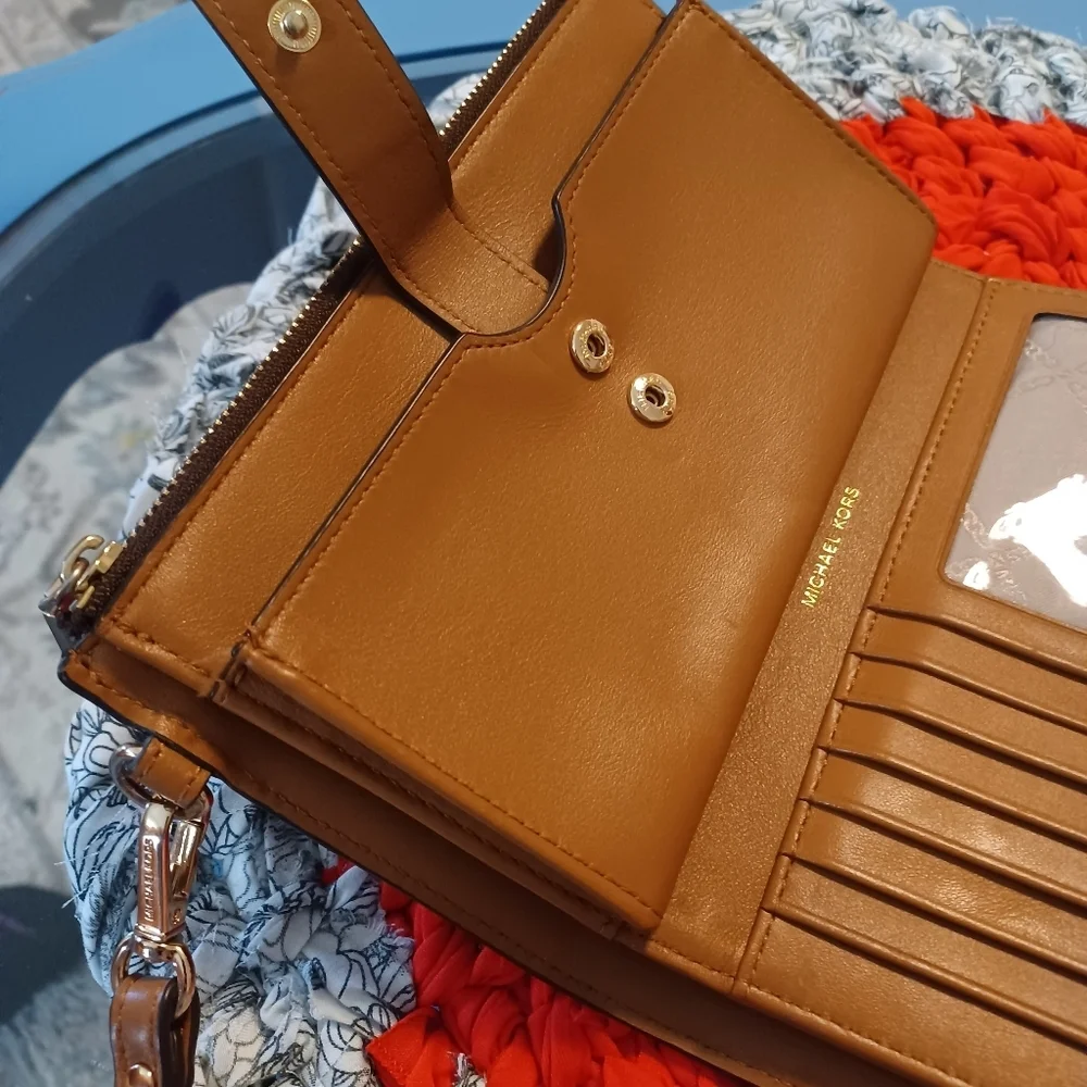 Michael Kors Jet Set Large Smartphone Wristlet Wallet - Signature Monogram Brown